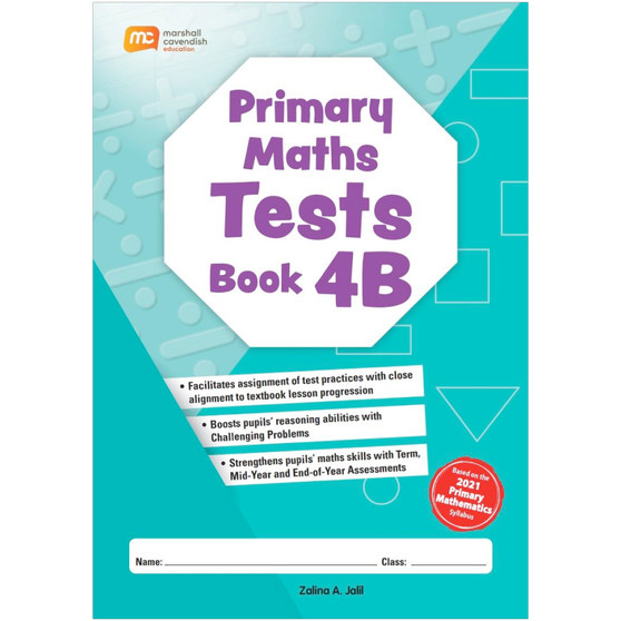 Marshall Cavendish Primary Maths Tests 4B (4th edition) - ISBN 9789815216578