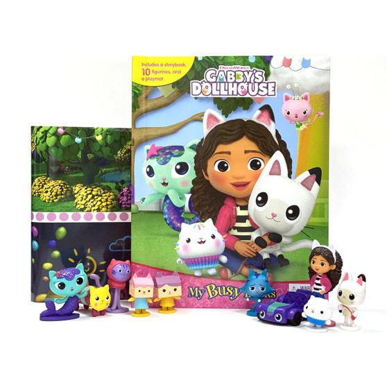 Gabby's Dollhouse My Busy Books - Storybook, 10 figurines, playmat - ISBN 9782764356777