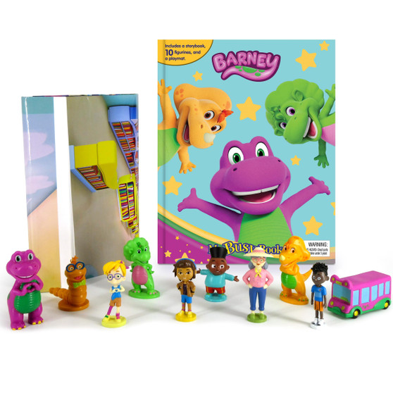 Mattel Barney My Busy Books - Storybook, 10 figurines, playmat - ISBN 9782764371817