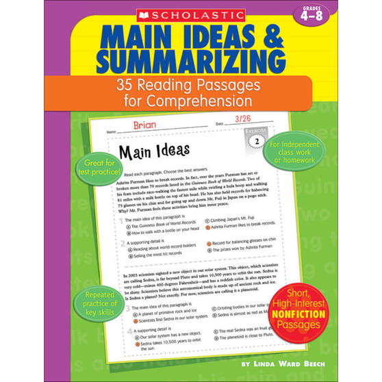 35 Reading Passages for Comprehension: Main Ideas & Summarizing - ISBN 9780439554121