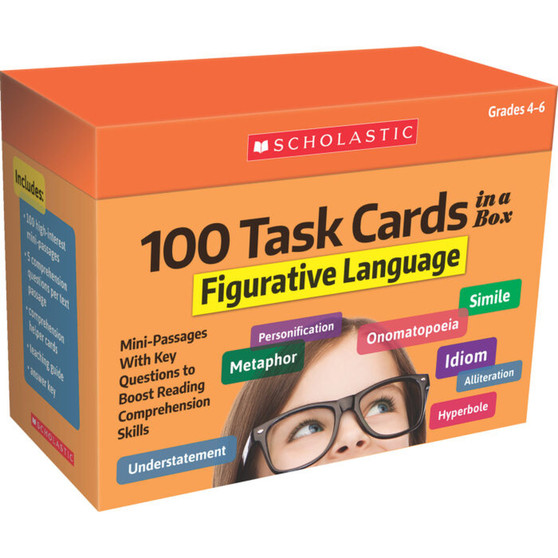 100 Task Cards in a Box: Figurative Language - ISBN 9781338748352