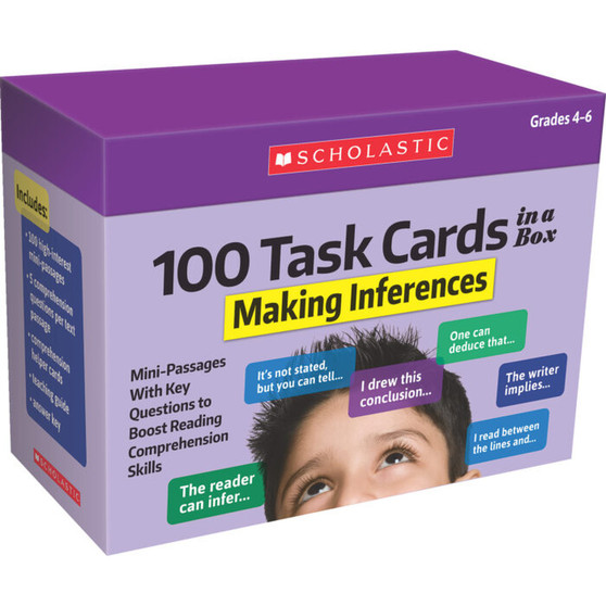 100 Task Cards in a Box: Making Inferences - ISBN 9781338748376