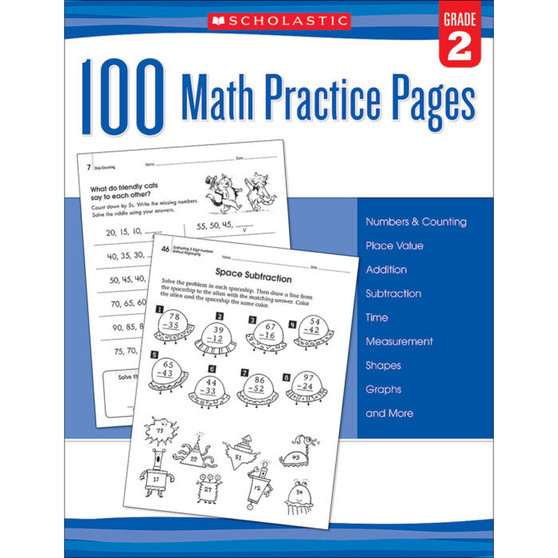 100 Math Practice Pages: Grade 2 - ISBN 9780545799386
