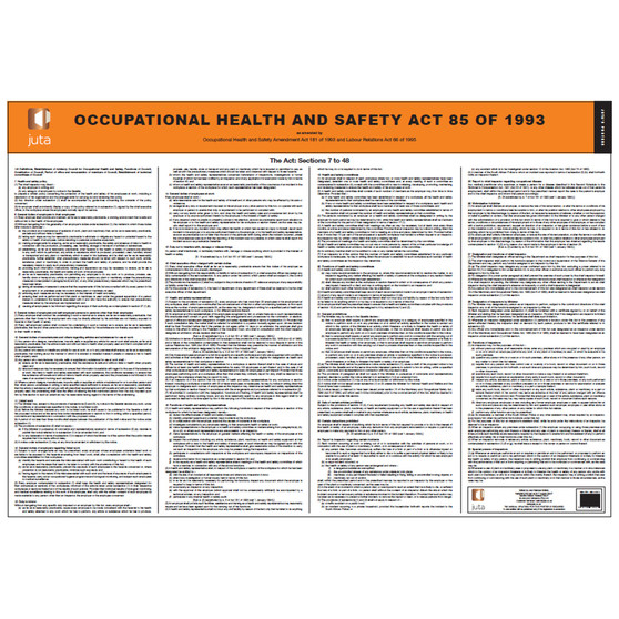 Occupational Health and Safety Act 85 of 1993 Poster - ISBN 9781485140573