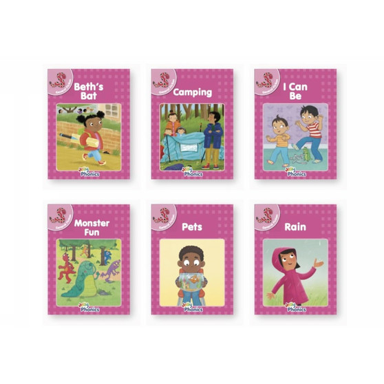 Jolly Phonics Readers, General Fiction, Pink Level (6 Asstd): In Precursive Letters (British English edition) - ISBN 9781835823637