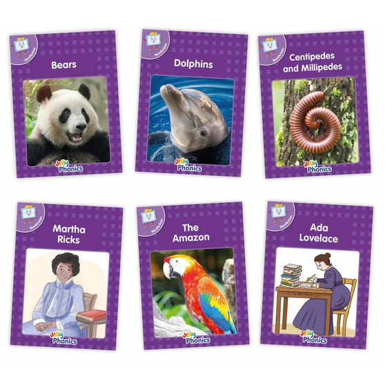 Jolly Phonics Readers, Nonfiction, Purple Level (6 Asstd): In Precursive Letters (British English edition) - ISBN 9781835822791