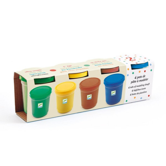 Djeco 4 Tubs of Play Dough - Nature Colors - EAN 3070900090279