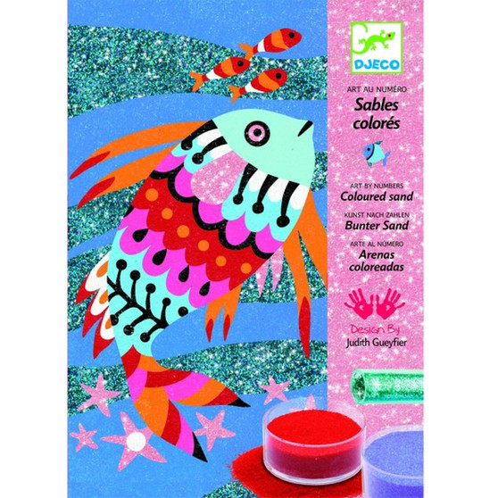 Djeco Fish Rainbow Sand & Glitter Art - EAN 3070900086616