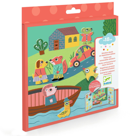 Djeco Create with Stickers (re-usable) - Animals - EAN 3070900090712