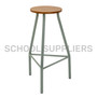 Lab stool with a varnished MDF Supawood seat, 690mm high, featuring a heavy-duty light grey frame. Lab stool with a varnished MDF Supawood seat, 690mm high, featuring a heavy-duty light grey frame.