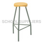 Lab stool with a plastic seat, 690mm high, featuring a heavy-duty light grey frame. Lab stool with a plastic seat, 690mm high, featuring a heavy-duty light grey frame.