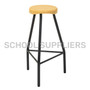Lab stool with a plastic seat, 690mm high, featuring a heavy-duty dark grey frame. Lab stool with a plastic seat, 690mm high, featuring a heavy-duty dark grey frame.