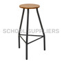 Lab stool with a varnished MDF Supawood seat, 690mm high, featuring a heavy-duty dark grey frame. Lab stool with a varnished MDF Supawood seat, 690mm high, featuring a heavy-duty dark grey frame.