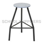 Lab stool with a painted light grey MDF Supawood seat, 460mm high, featuring a heavy-duty dark grey frame. Lab stool with a painted light grey MDF Supawood seat, 460mm high, featuring a heavy-duty dark grey frame.