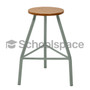 Lab stool with a varnished MDF Supawood seat, 460mm high, featuring a heavy-duty light grey frame.