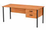 BEACON™ Heavy-Duty Teacher's Desk in Saligna Hardwood. Large - W1500 x D850 x H750mm