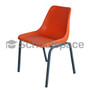 LEO™ Heavy-Duty Polyshell Chair | Virgin Plastic Seat | Stackable Steel Frame | 450mm Height | Vibrant Orange