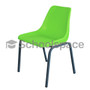 LEO™ Heavy-Duty Polyshell Chair | Virgin Plastic Seat | Stackable Steel Frame | 450mm Height | Lime Green