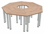 OCTA™ Heavy-Duty Collaborative 8-Seater Premium Table Set with 32mm Melamine Top - Brookhill Finish