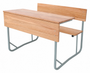 Higher Primary / Intermediate Phase Double Combination Desk with 21mm Saligna Hardwood Top