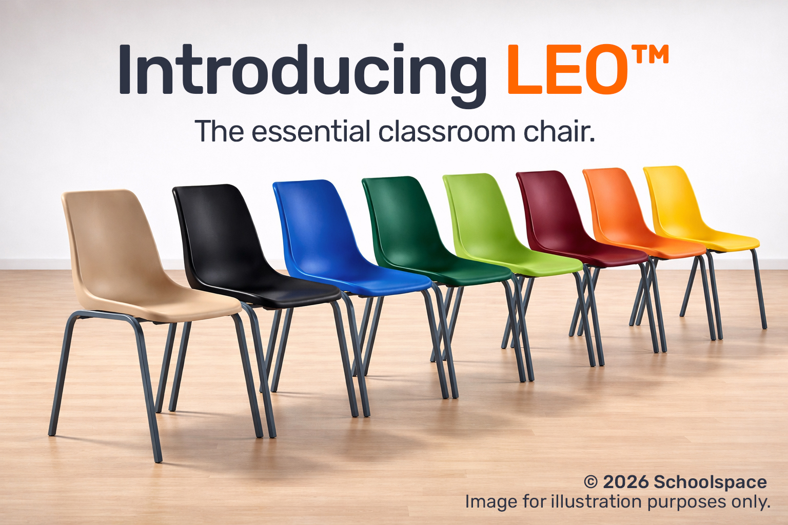 LEO&trade; Heavy-Duty Polyshell Chair | Eco or Virgin Plastic | 10 Colours
