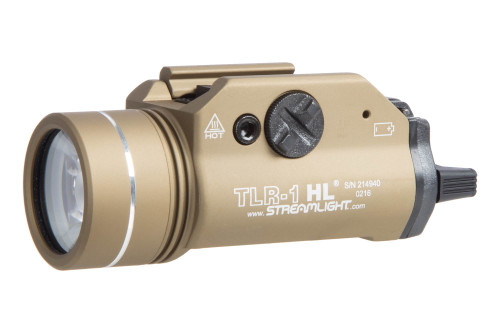 Streamlight TLR-1 HL Rail Mounted Tactical Weapon Light - 1000 Lumens - FDE