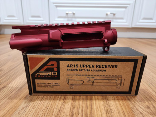 AR15 STRIPPED UPPER RECEIVER - BORDUEAX RED ANODIZED