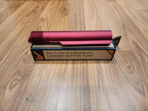 AR15/AR10 ENHANCED CARBINE BUFFER TUBE - ANODIZED Bordeaux red