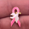 Pink Ribbon Dove Pin