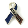 Survivor Awareness Ribbon Pin with Color