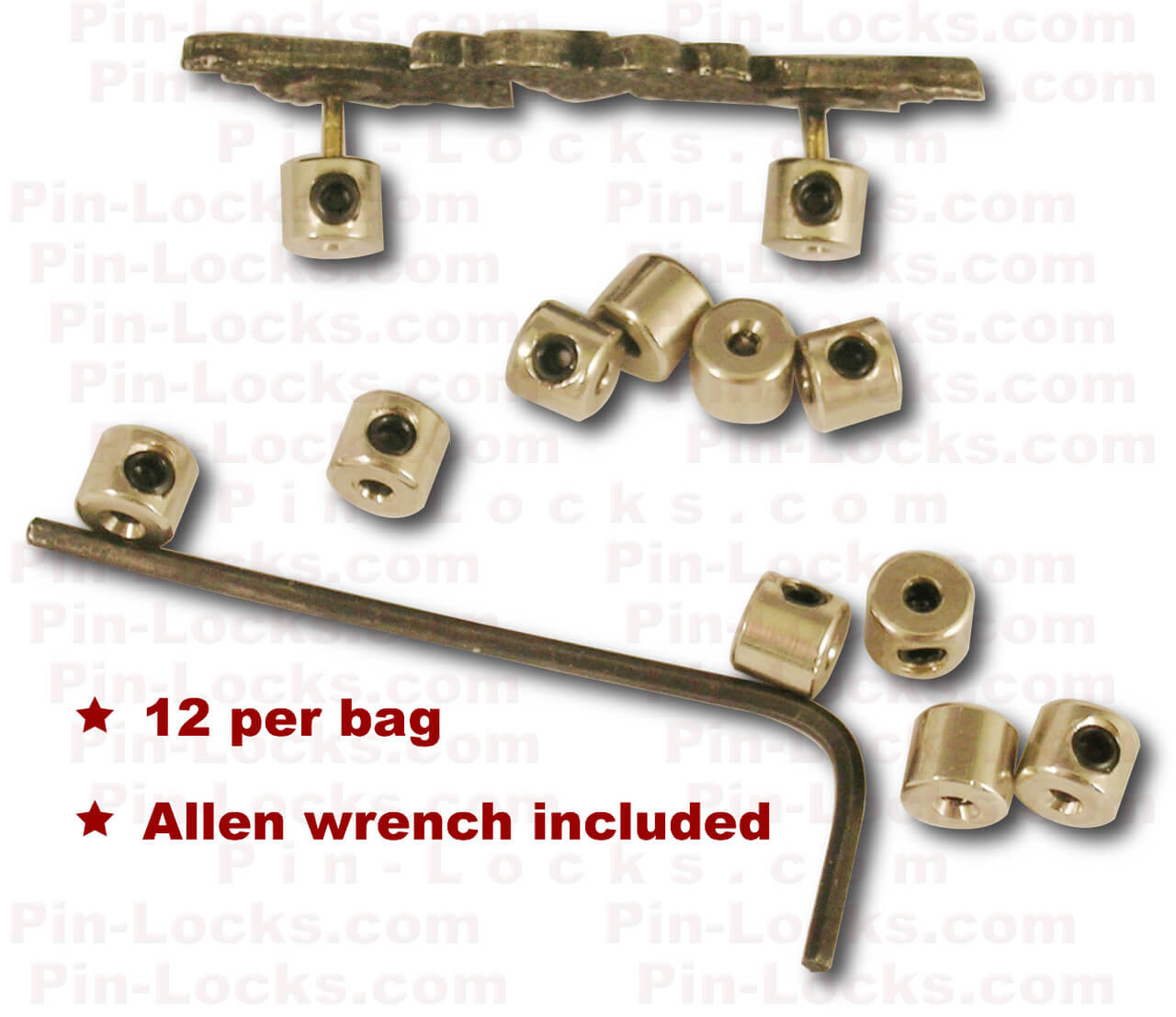 Locking Pin Back Set (w/12 Backs and Wrench)