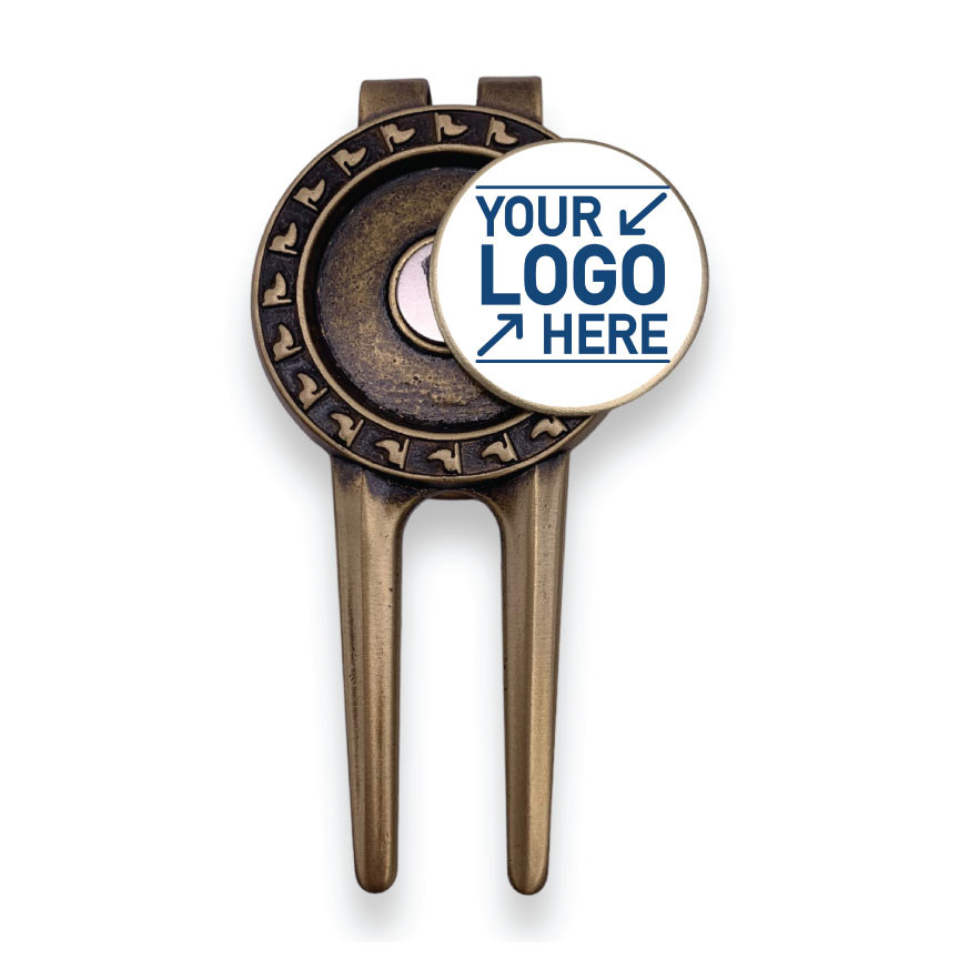 Custom golf divot repair tool with your logo