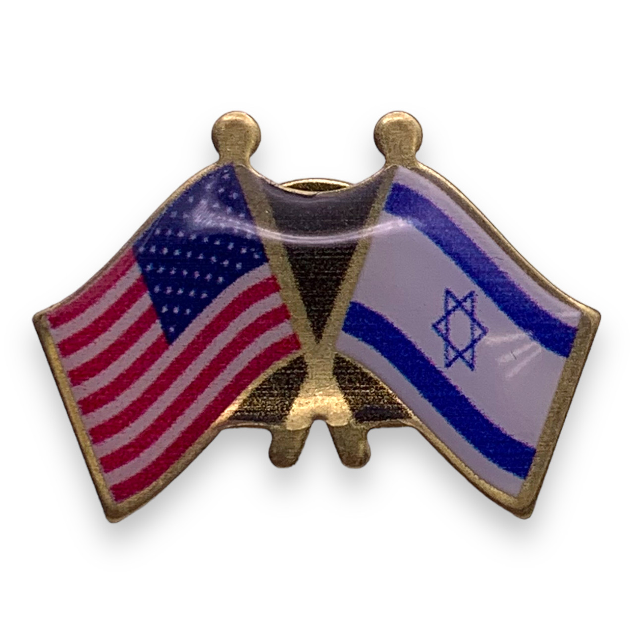 US And Israel Crossed Flags Lapel Pin - Friendship And Alliance, Made In USA - Foto 3