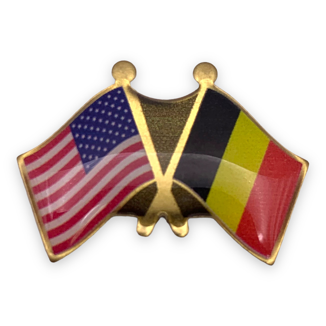 Crossed Flags Lapel Pins | Custom Made Lapel Pins | StockPins.com