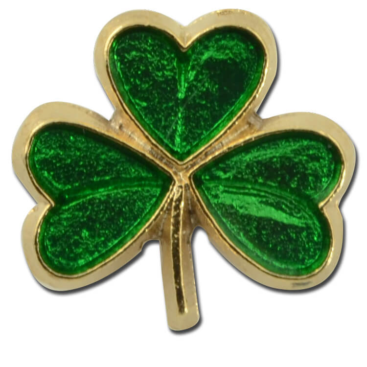 PinMart Gold St. Patrick's Day Shamrock Clover Lapel Stick Pin – New With Tags