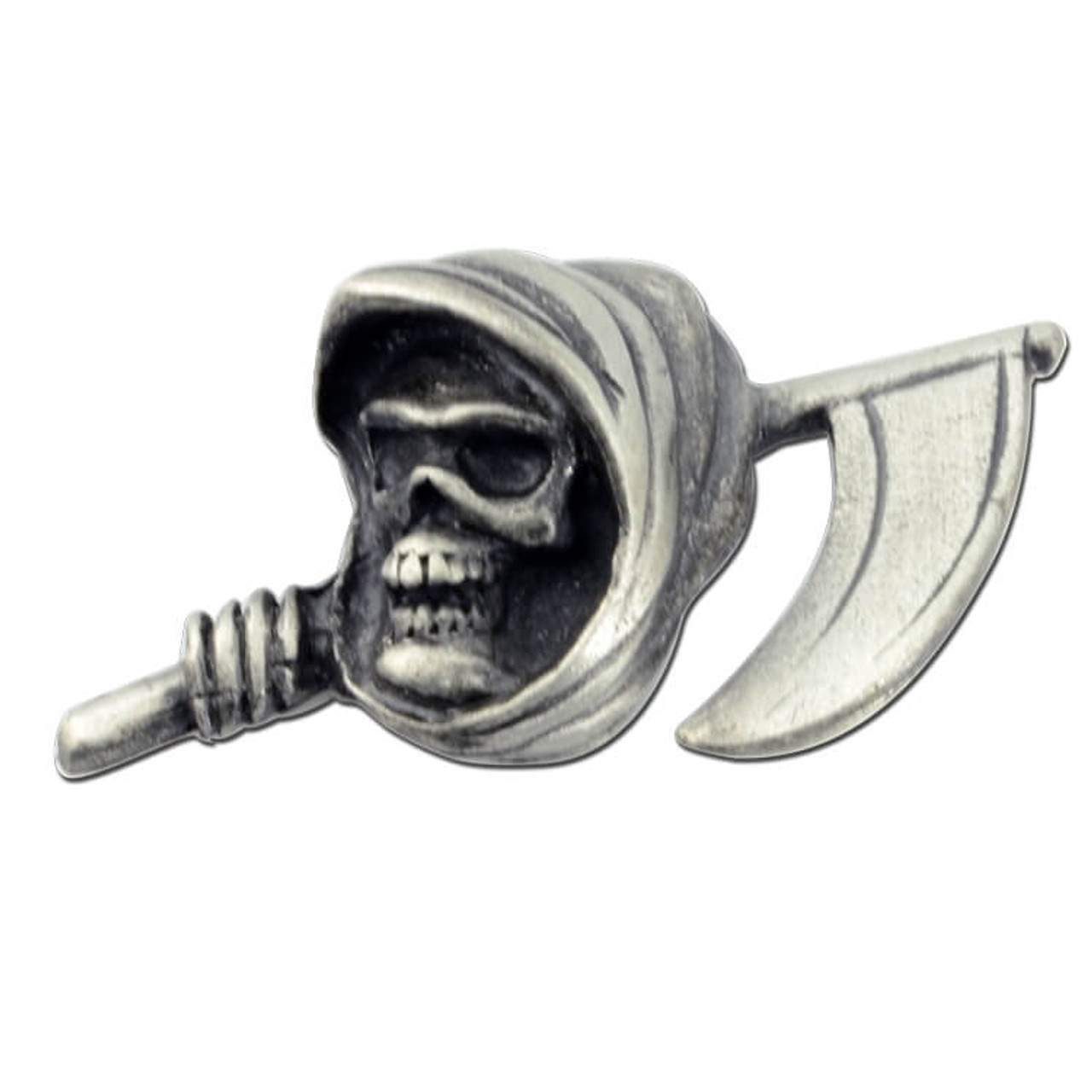 Black & White Grim Reaper Enamel Pin