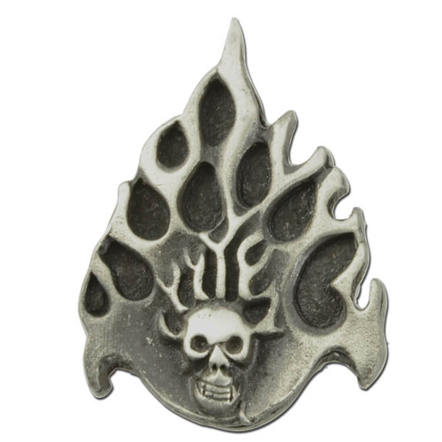 Skull with Flames Pin