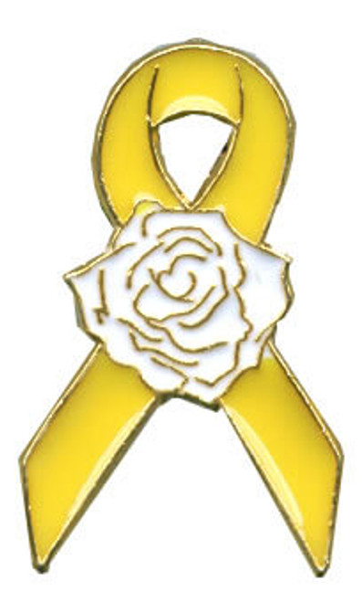 Yellow Ribbon Rose Lapel Pin