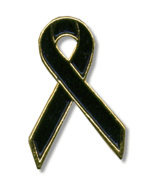 Black Ribbon Lapel Pin | Mourning Ribbon Pin | StockPins.com