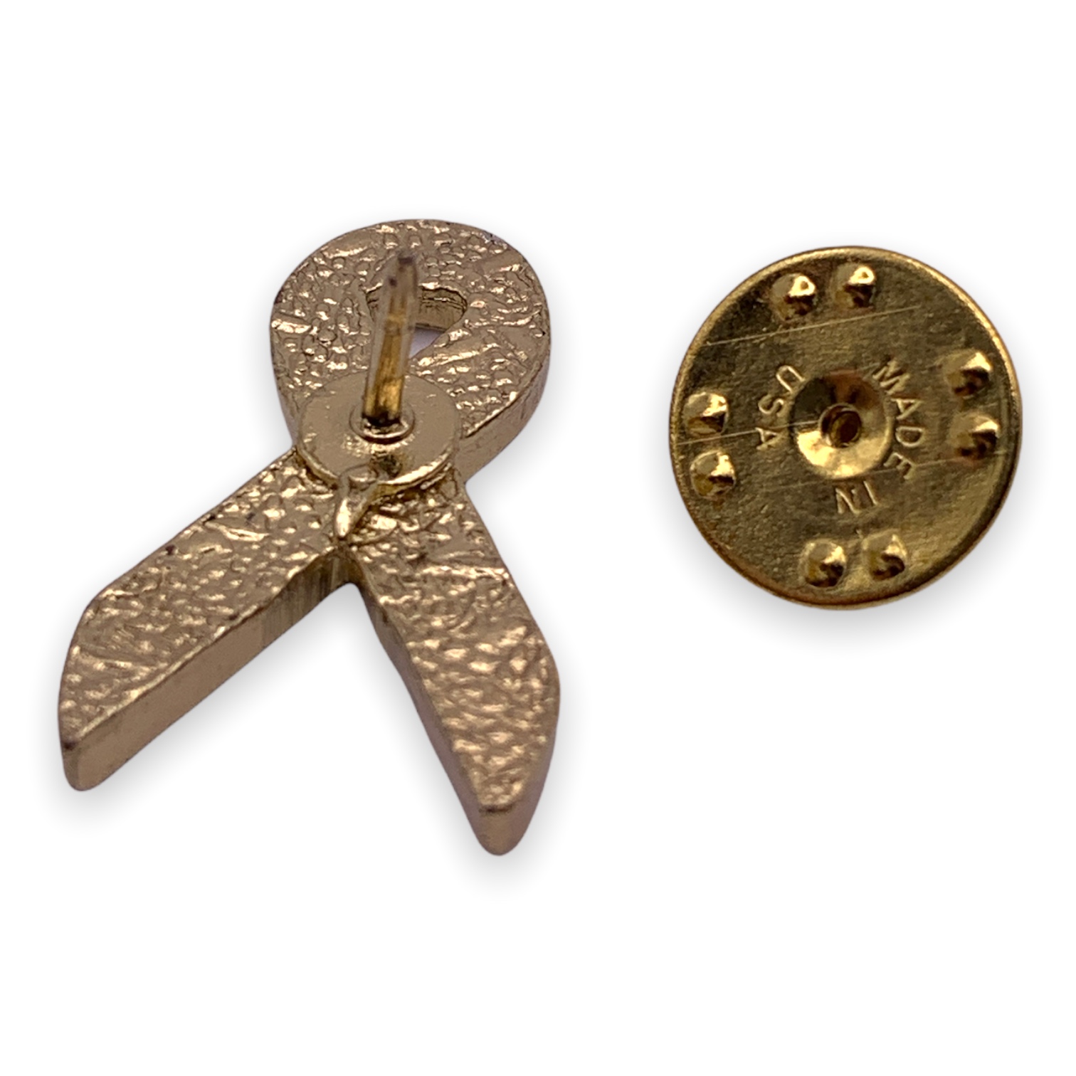 Alzheimer's Awareness Ribbon Lapel Pin – Purple & Gold Pewter Pin