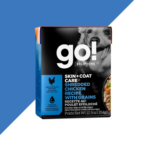 Petcurean Go! Skin & Coat Care Dog Tetra Pak Shredded Chicken with Grains