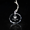 Holiday round crystal ornament personalized with your pet's name