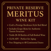 Private Reserve Meritus with Grape Skins Wine Kit - Free Shipping