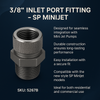 3/8" Inlet Port Fitting For SP Minijet - New Style