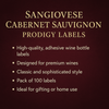 Sangiovese Cabernet Sauvignon Prodigy Labels