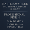 Matte Navy Blue PVC Shrink Capsules 30 Count