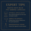 Matte Navy Blue PVC Shrink Capsules 500 Count