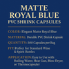 Matte Royal Blue PVC Shrink Capsules 500 Count