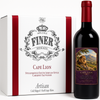 Finer Wine Kits Cape Lion Stellenbosch South African-Style Cabernet Sauvignon Artisan wine kit box with a bottle of red wine