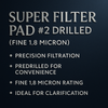 SUPER FILTER PAD #2 DRILLED (FINE 1.8 MICRON) (3 ct)